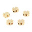 Bild von 10 Stück Umweltfreundlich Messing Perlen zur DIY-Schmuckherstellung 18K Echtgold plattiert Vierblättriges Kleeblatt 7mm x 7mm, Loch: ca. 1.1mm