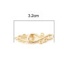 Picture of Brass Hook Clasps Irregular 18K Real Gold Plated 32mm x 10mm, 2 PCs