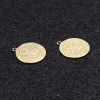 Picture of Brass Ocean Jewelry Charms 18K Real Gold Plated Sea Turtle Animal Round Disc 20mm x 17mm, 3 PCs