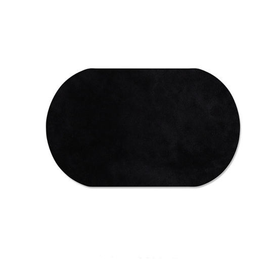 Imagen de Tejido Apliques DIY Scrapbooking Craft Negro Óvalo 18cm x 11cm, 5 Unidades
