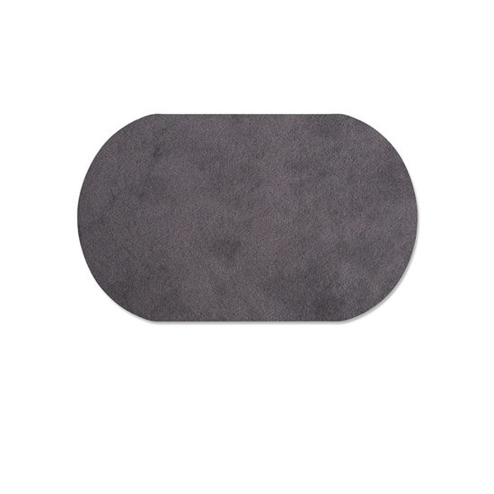 Imagen de Tejido Apliques DIY Scrapbooking Craft gris Oscuro Óvalo 18cm x 11cm, 5 Unidades