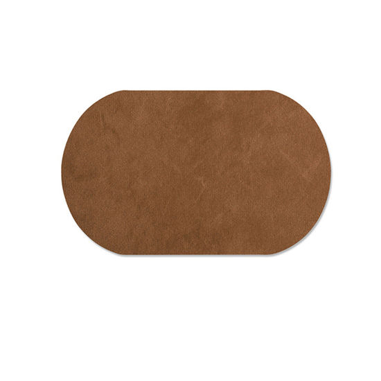 Imagen de Tejido Apliques DIY Scrapbooking Craft Café Claro Óvalo 18cm x 11cm, 5 Unidades