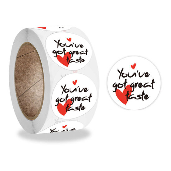 Изображение Red - You've Got Great Taste Gift Handmade Craft Art Paper Baking Packaging Label Seal Sticker 2.5cm Dia., 1 Roll(500 PCs/Roll)