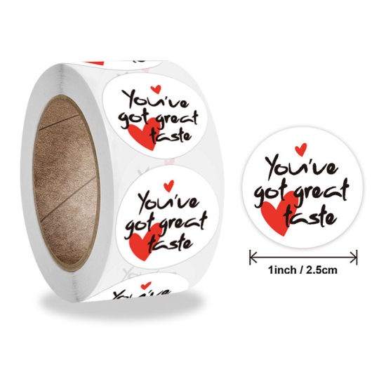 Изображение Red - You've Got Great Taste Gift Handmade Craft Art Paper Baking Packaging Label Seal Sticker 2.5cm Dia., 1 Roll(500 PCs/Roll)