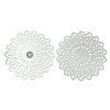 Picture of 304 Stainless Steel Filigree Stamping Embellishments Findings, Flower Silver Tone, Hollow Carved 35mm(1 3/8") x 34mm(1 3/8"), 20 PCs