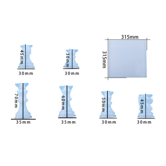 Picture of Silicone Resin Mold For Jewelry Making Chess White 30mm x 30mm, 1 Piece