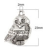 Picture of Zinc Based Alloy Charms Owl Animal Antique Silver Color 23mm x 17mm, 10 PCs