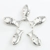 Picture of Zinc Based Alloy Spacer Beads Fish Animal Antique Silver Color About 23mm x 11mm, Hole: Approx 1mm, 10 PCs
