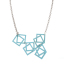 Immagine di 304 Acciaio Inossidabile Moda Nuova Collana Tono Argento Blu lunghezza: 42.0cm 1 Pz