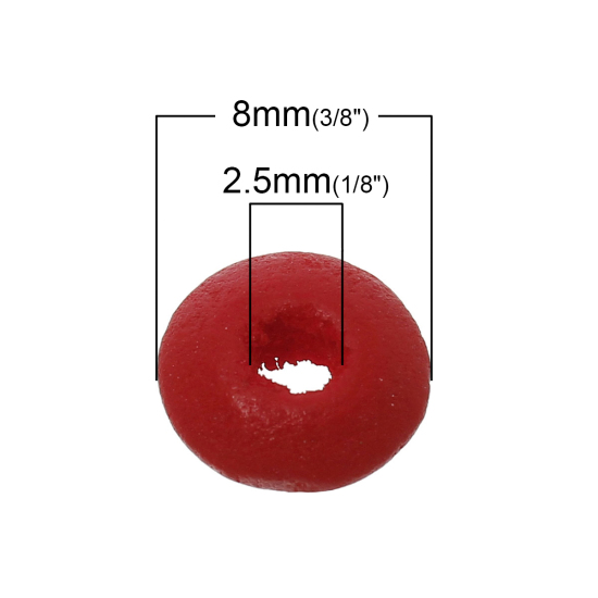 Immagine di Legno Separatori Perline Abaco A Random Circa 8mm x 4mm, Foro: Circa 2.5mm, 1000 Pz