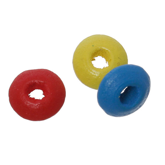 Immagine di Legno Separatori Perline Abaco A Random Circa 8mm x 4mm, Foro: Circa 2.5mm, 1000 Pz