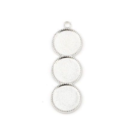 Zamak Soporta a Cabachones Colgantes Ronda Tono de Plata (Apta 12mm) 44mm x 14mm, 10 Unidades
