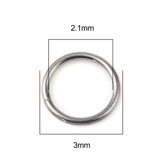 Image de 0.5mm Anneaux de Jonction Ouvert en Alliage de Fer Annulaire Gun Métal 3mm Dia, 200 Pcs