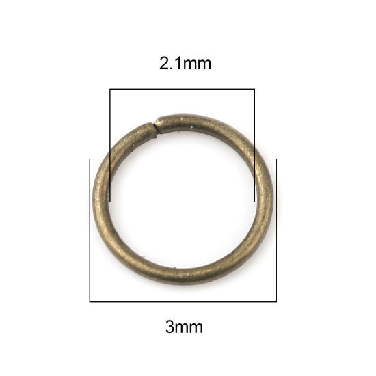 Image de 0.5mm Anneaux de Jonction Ouvert en Alliage de Fer Annulaire Bronze Antique 3mm Dia, 200 Pcs