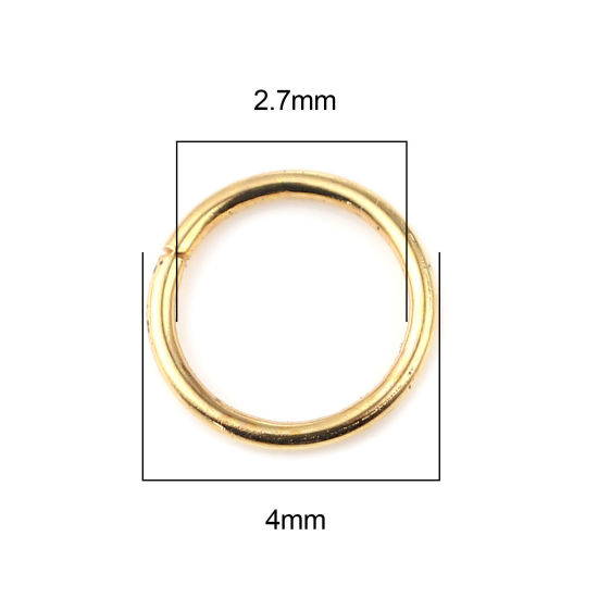 Image de 0.7mm Anneaux de Jonction Ouvert en Alliage de Fer Annulaire Doré 4mm Dia, 200 Pcs