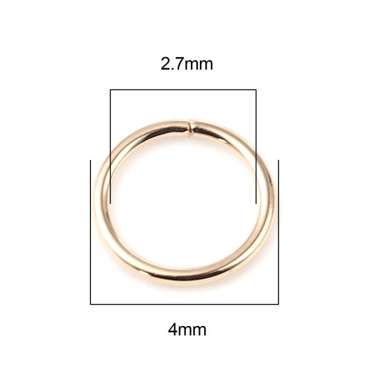 Image de 0.7mm Anneaux de Jonction Ouvert en Alliage de Fer Annulaire Plaqué Or KC 4mm Dia, 200 Pcs