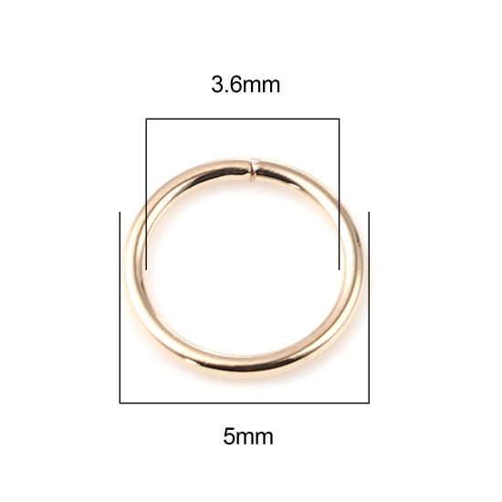 Image de 0.7mm Anneaux de Jonction Ouvert en Alliage de Fer Annulaire Plaqué Or KC 5mm Dia, 200 Pcs