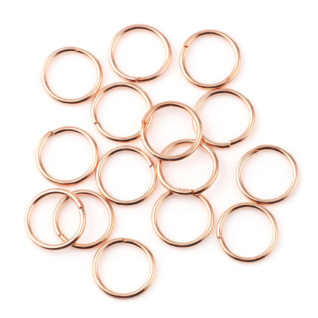 Image de 200 Pcs 5mm Dia, 0.7mm(taille 21) Anneaux de Jonction pour la Fabrication de Bijoux Ouvert en Alliage de Fer Or Rose Rond