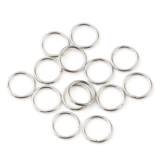 Image de 0.7mm Anneaux de Jonction Ouvert en Alliage de Fer Annulaire Argent Mat 6mm Dia, 200 Pcs