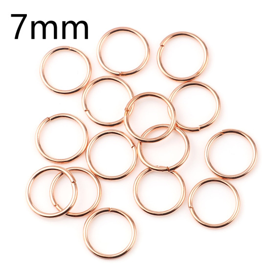 Image de 0.7mm Anneaux de Jonction Ouvert en Alliage de Fer Annulaire Or Rose 7mm Dia, 200 Pcs