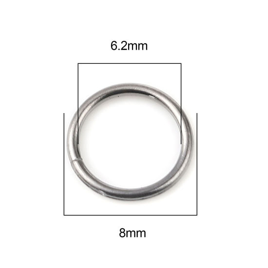 Image de 1mm Anneaux de Jonction Ouvert en Alliage de Fer Annulaire Gun Métal 8mm Dia, 200 Pcs