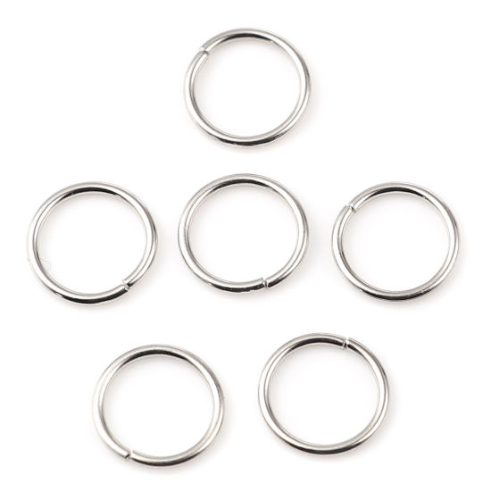 Image de 1mm Anneaux de Jonction Ouvert en Alliage de Fer Annulaire Argent Mat 8mm Dia, 200 Pcs