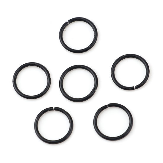 Image de 1mm Anneaux de Jonction Ouvert en Alliage de Fer Annulaire Noir 8mm Dia, 200 Pcs