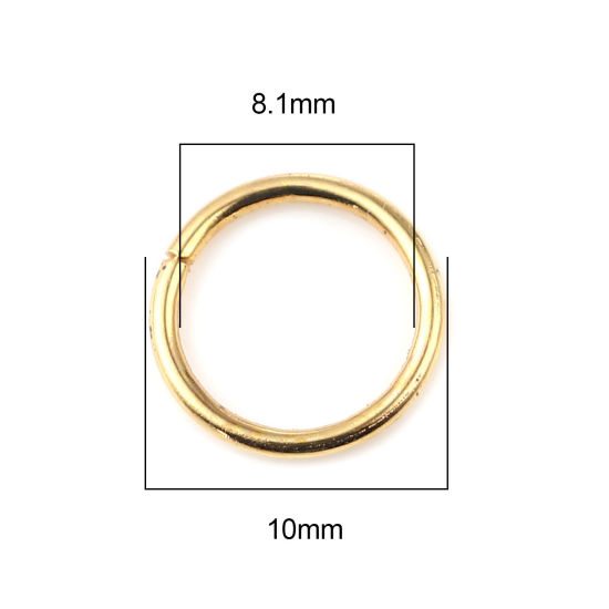 Image de 1mm Anneaux de Jonction Ouvert en Alliage de Fer Annulaire Doré 10mm Dia, 200 Pcs