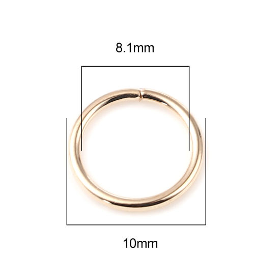 Image de 1mm Anneaux de Jonction Ouvert en Alliage de Fer Annulaire Plaqué Or KC 10mm Dia, 200 Pcs