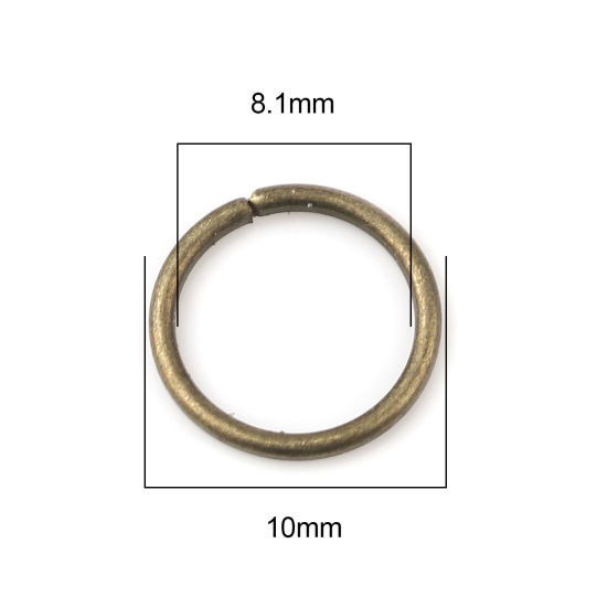 Image de 1mm Anneaux de Jonction Ouvert en Alliage de Fer Annulaire Bronze Antique 10mm Dia, 200 Pcs