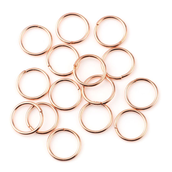 Image de 1.2mm Anneaux de Jonction Ouvert en Alliage de Fer Annulaire Or Rose 12mm Dia, 200 Pcs