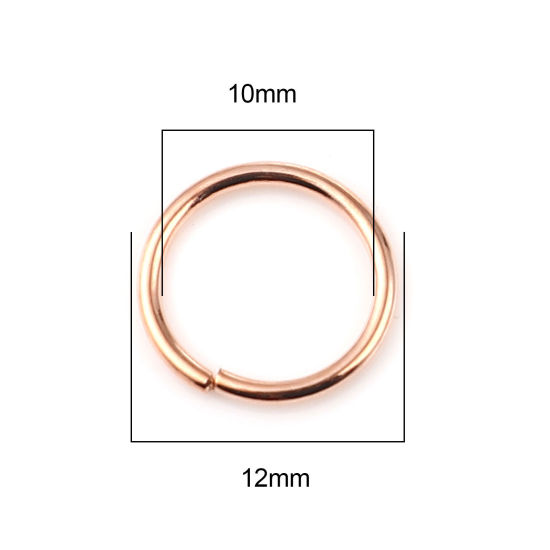 Image de 1.2mm Anneaux de Jonction Ouvert en Alliage de Fer Annulaire Or Rose 12mm Dia, 200 Pcs