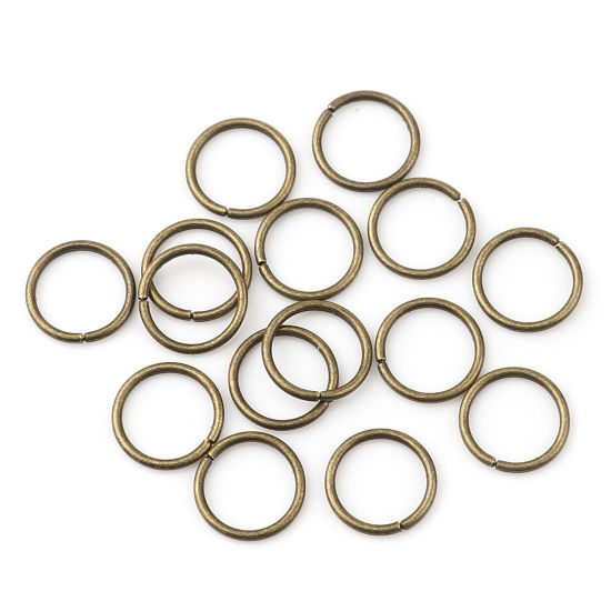 Image de 1.2mm Anneaux de Jonction Ouvert en Alliage de Fer Annulaire Bronze Antique 14mm Dia, 200 Pcs