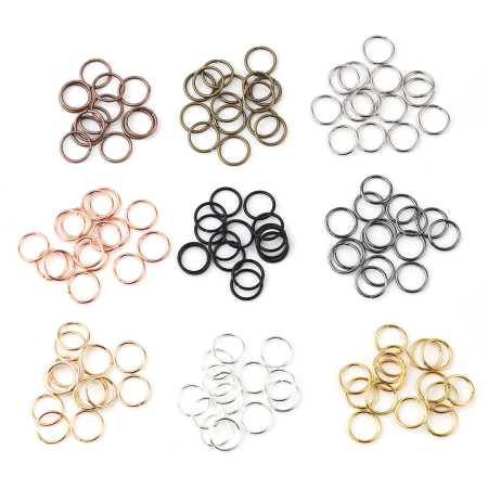 Image de 200 Pcs 16mm Dia, 1.5mm(taille 15) Anneaux de Jonction pour la Fabrication de Bijoux Ouvert en Alliage de Fer Couleur au Hasard Rond