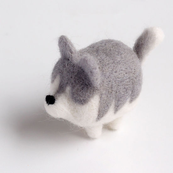 Picture of Wool Neddle Felting Wool Felt Tools Craft Accessories Husky Animal Gray 1 Set