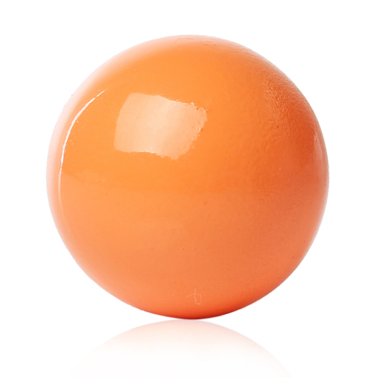 Image de Perle de l'Harmonie Sans Trou pour Bola de Grossesse en Cuivre Rond Orange 18mm Dia, 1 Pièce