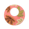 Picture of 5 PCs Resin Pendants Round Maple Leaf Hot Pink 3.7cm Dia.