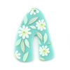 Picture of 5 PCs Resin Pendants Arched Flower Mint Green 4cm x 2.9cm