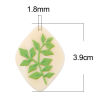 Picture of 5 PCs Resin Pendants Rhombus Leaf Green 3.9cm x 2.9cm