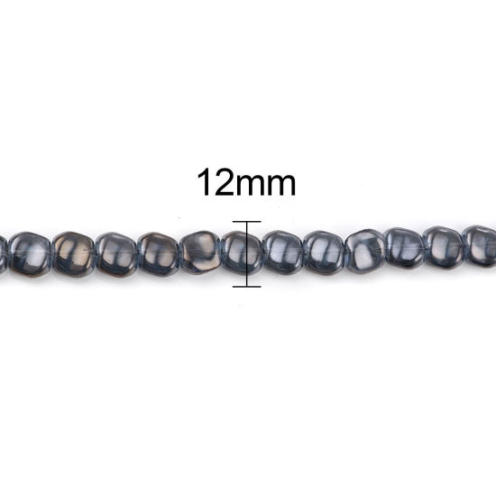 Picture of Glass AB Rainbow Color Aurora Borealis Beads Irregular Steel Gray Color Plated About 12mm x 10mm, Hole: Approx 1.2mm, 50 PCs