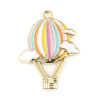 Picture of Zinc Based Alloy Pendants Fire Balloon Gold Plated Multicolor Enamel 3.1cm x 2.4cm, 5 PCs