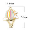Picture of Zinc Based Alloy Pendants Fire Balloon Gold Plated Multicolor Enamel 3.1cm x 2.4cm, 5 PCs