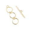 Picture of Zinc Based Alloy Toggle Clasps Round Gold Plated 3.6x1cm 2.3x0.5cm, 3 Sets