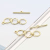 Picture of Zinc Based Alloy Toggle Clasps Round Gold Plated 3.6x1cm 2.3x0.5cm, 3 Sets