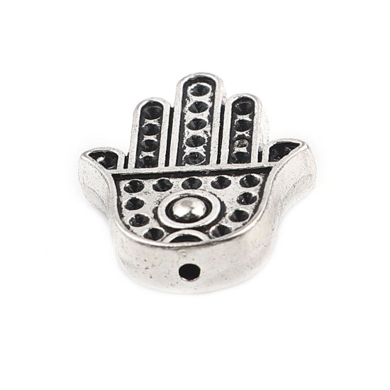 Imagen de Zamak Religión Cuentas Palma Plata Antigua (Apta ss4 Rhinestone) Aprox 20mm x 16mm, Agujero: Aprox 1.4mm, 20 Unidades