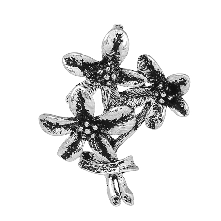 Immagine di Ottone Charm Ciondoli Fiore Argento Antico 30mm x 24mm , 3 Pz