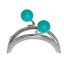 Imagen de Bolso Asas Aleación Kiss Clasp Lock Purse Frame + Acrílico Medio Círculo Verde Azul Tono de Plata 8.6cm x 7.5cm, Abrir Tamaño： 14.5cm x 8.6cm, 1 Unidad