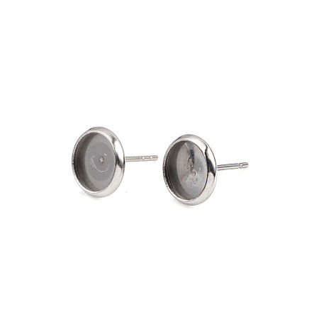 30pcs Silver Tone Stainless Steel Stud Earring With Earnuts