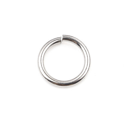 Image de 100 Pcs 14mm Dia, 1.8mm(taille 13) Anneaux de Jonction pour la Fabrication de Bijoux Ouvert en Acier Inoxydable Argent Mat Rond