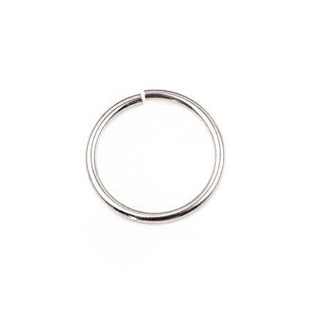 Image de 100 Pcs 25mm Dia, 2mm(taille 12) Anneaux de Jonction pour la Fabrication de Bijoux Ouvert en Acier Inoxydable Argent Mat Rond